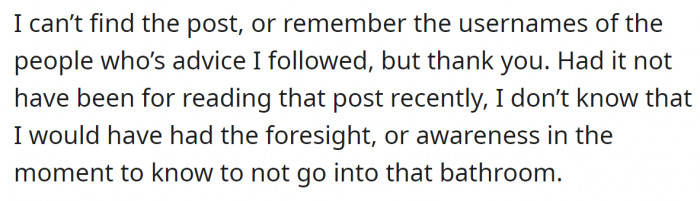8. And she wanted to express her gratitude to the people whose advice she followed