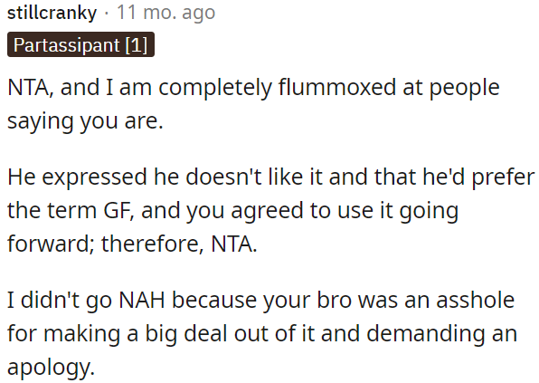 OP's brother was unreasonable in making a fuss and demanding an apology.