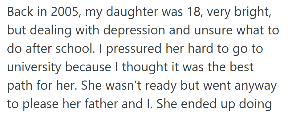 Like many parents, she mistook pressure for guidance — and it left her daughter struggling.