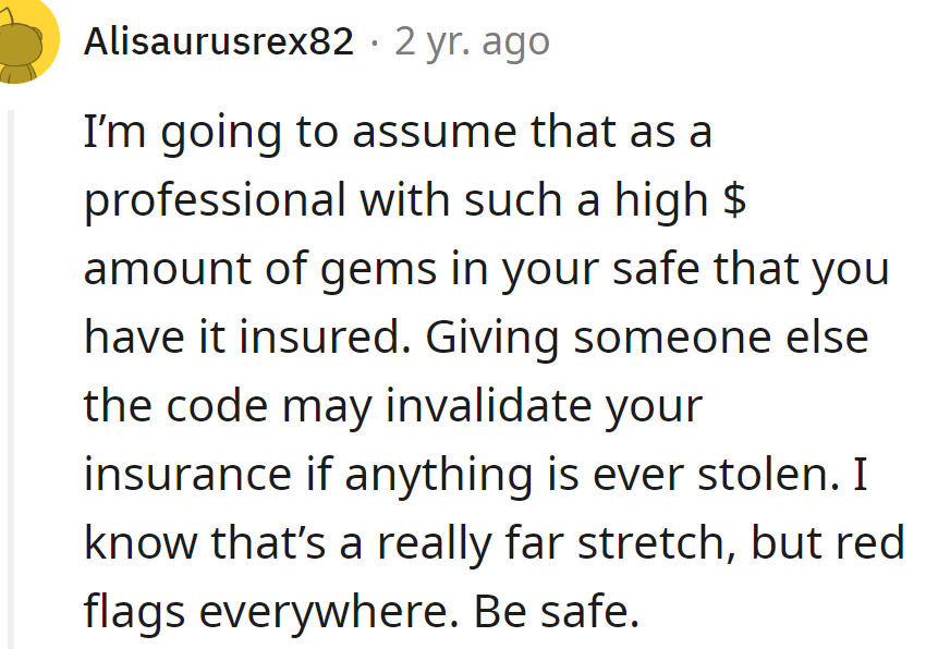 One Redditor assumed that she had insured her collection