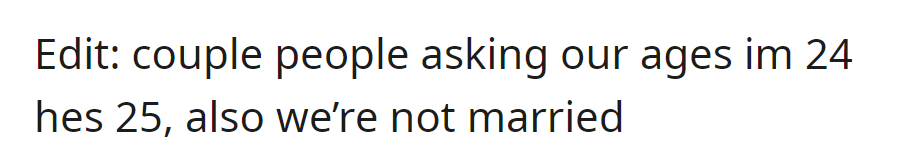 They're both in their mid-20s (24 and 25) and want to clarify that they are not married.