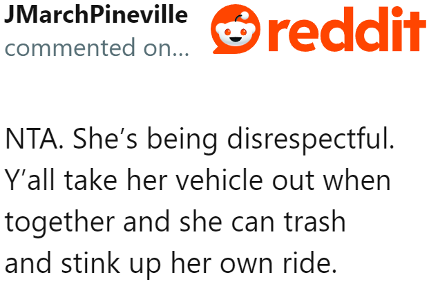 Next time, he should just drive his wife's car if she can't control her urges to eat.