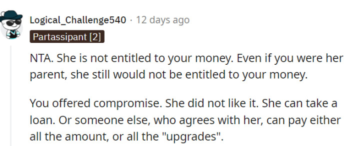 Money doesn't come with sibling clauses, even in alternate realities.