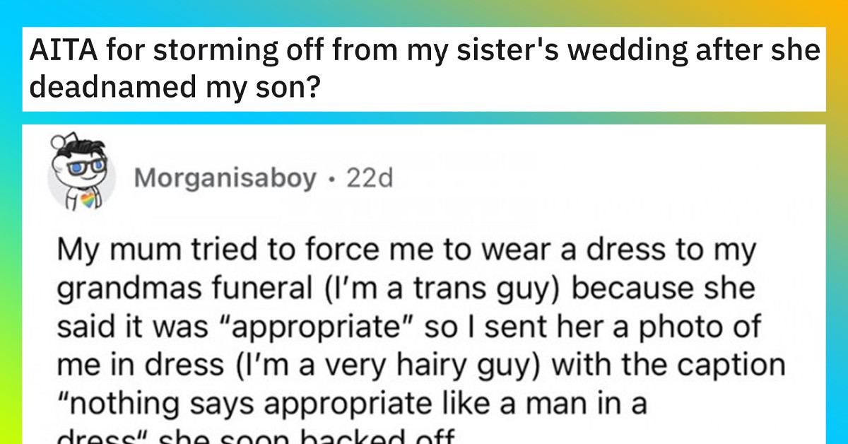 This Single Father Left His Sister's Wedding After She Disrespected His Trans Son
