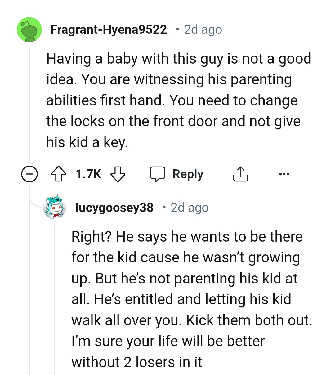 The OP needs to change the locks on the front door