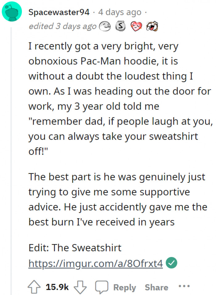 16. Best burn on accident.