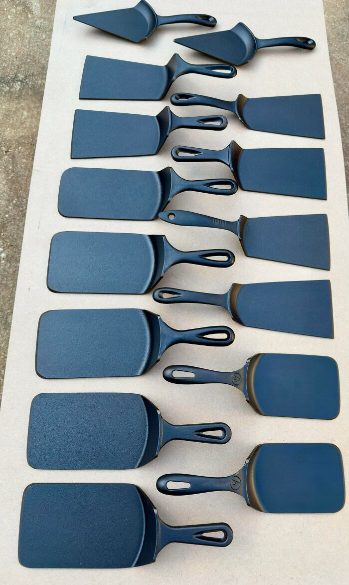 "I Make These Spatulas From Cast Iron Skillets That Are Damaged"