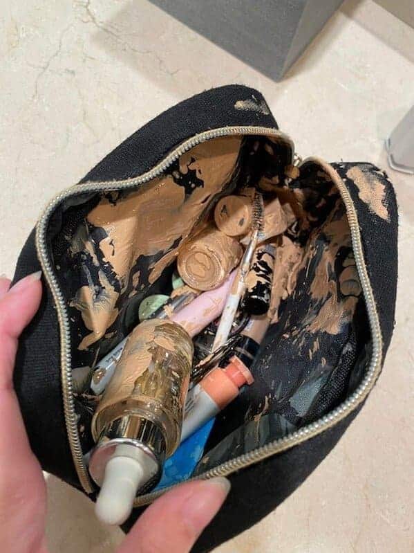24. “My sister’s makeup bag after my dad accidentally sat on it…”