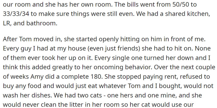 And that's the time when Amy became the worst roommate ever: