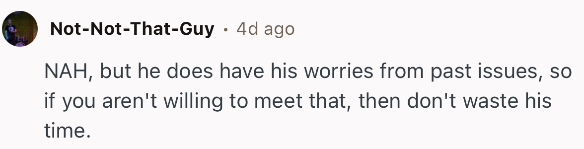 “So if you aren't willing to meet, then don't waste his time.”