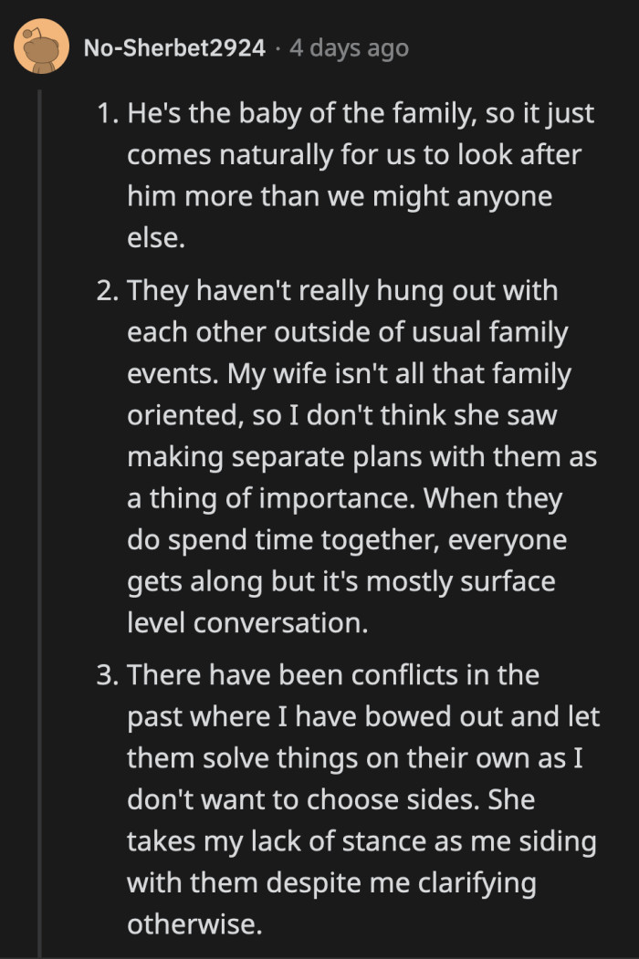 It paints a clearer picture, which makes OP look less like a passive bystander