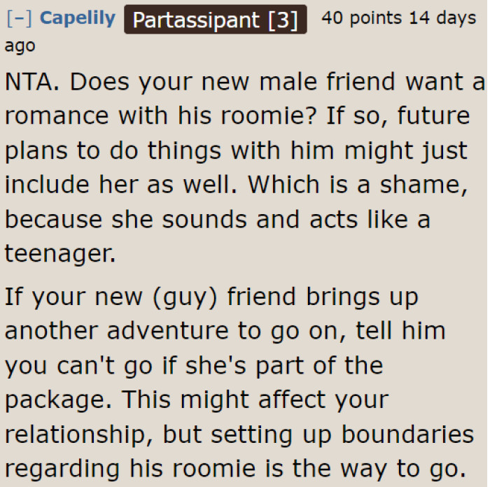 If the best friend intends to pursue this girl, she's going to be part of the OP's life too, unfortunately.