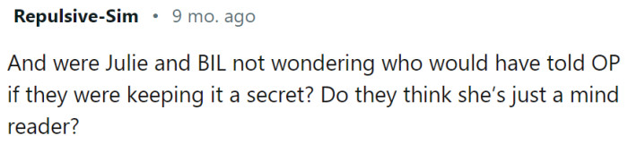 Who would have told OP?