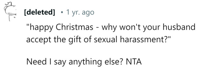 Nobody wants sexual harassment for Christmas!