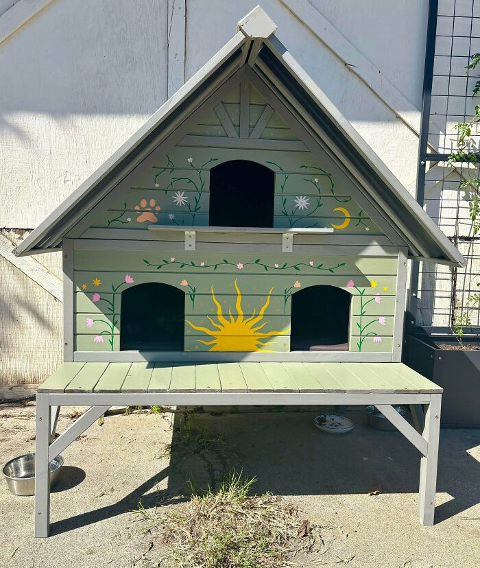 "I Painted This Cat House For My Local Strays"