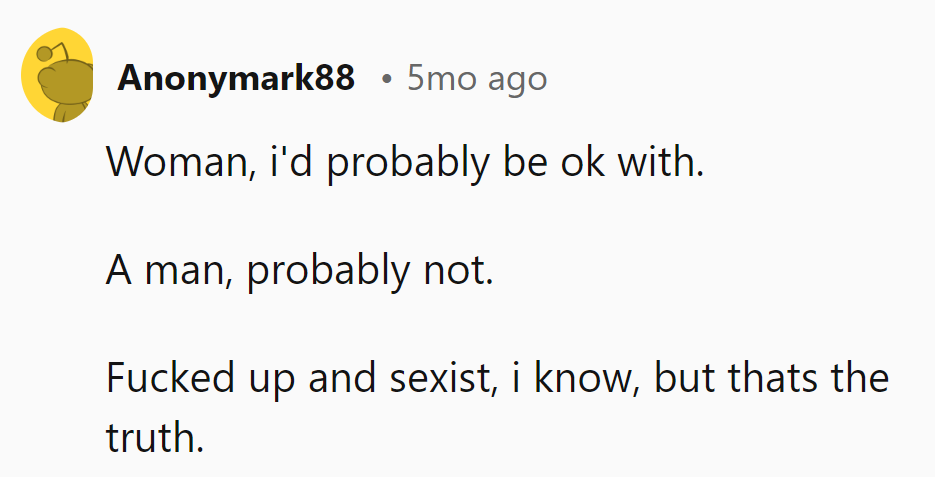 A personal preference, not sexist.