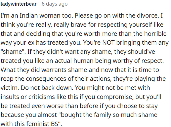 OP is brave for valuing herself and not accepting mistreatment