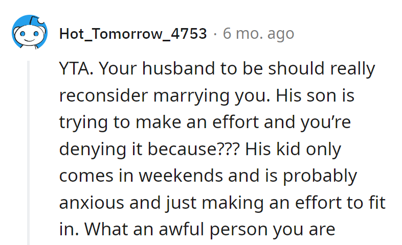 Weekend warrior stepson is making an effort, but someone is playing the denial game.