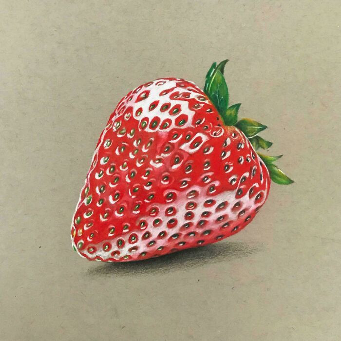 "Slightly Colorblind But Here’s A Strawberry I Drew Years Ago"