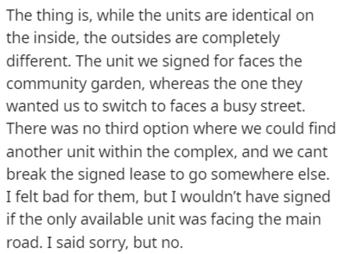 This Apartment Had a Better View Than the Only Other Available Option, So the Couple Refused to Move to the Other One