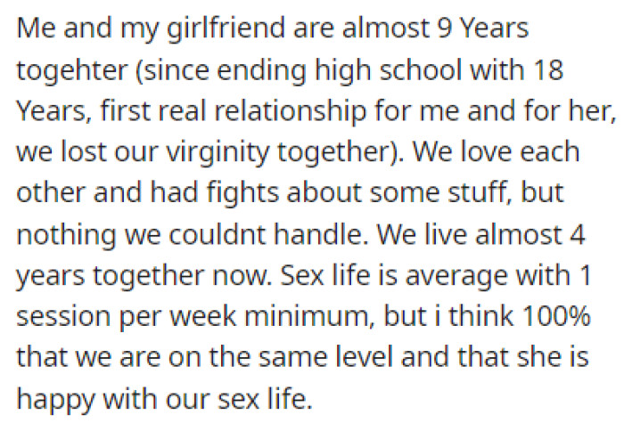 OP and His Girlfriend Have Been Together for 9 Years
