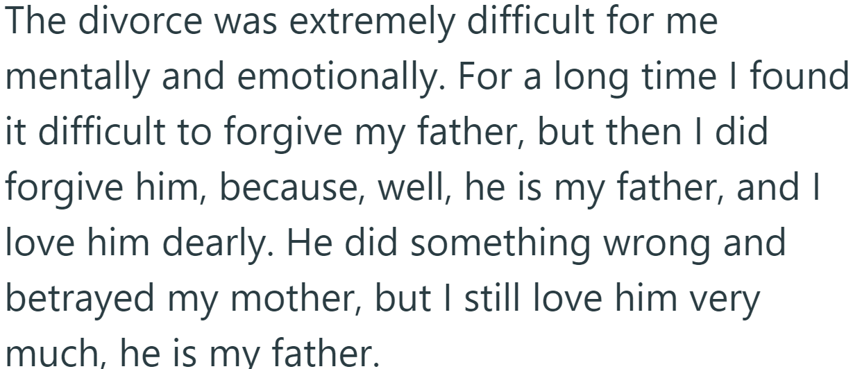 The OP managed to forgive his father: