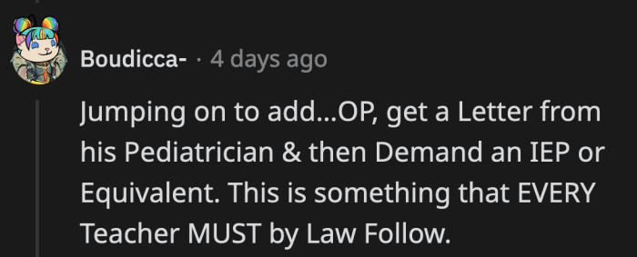 Since OP is in the process of having his child diagnosed, it would be helpful if he could follow this advice