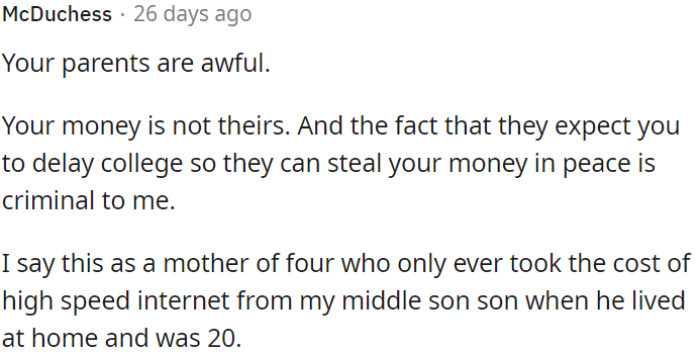 The parents are behaving unethically.