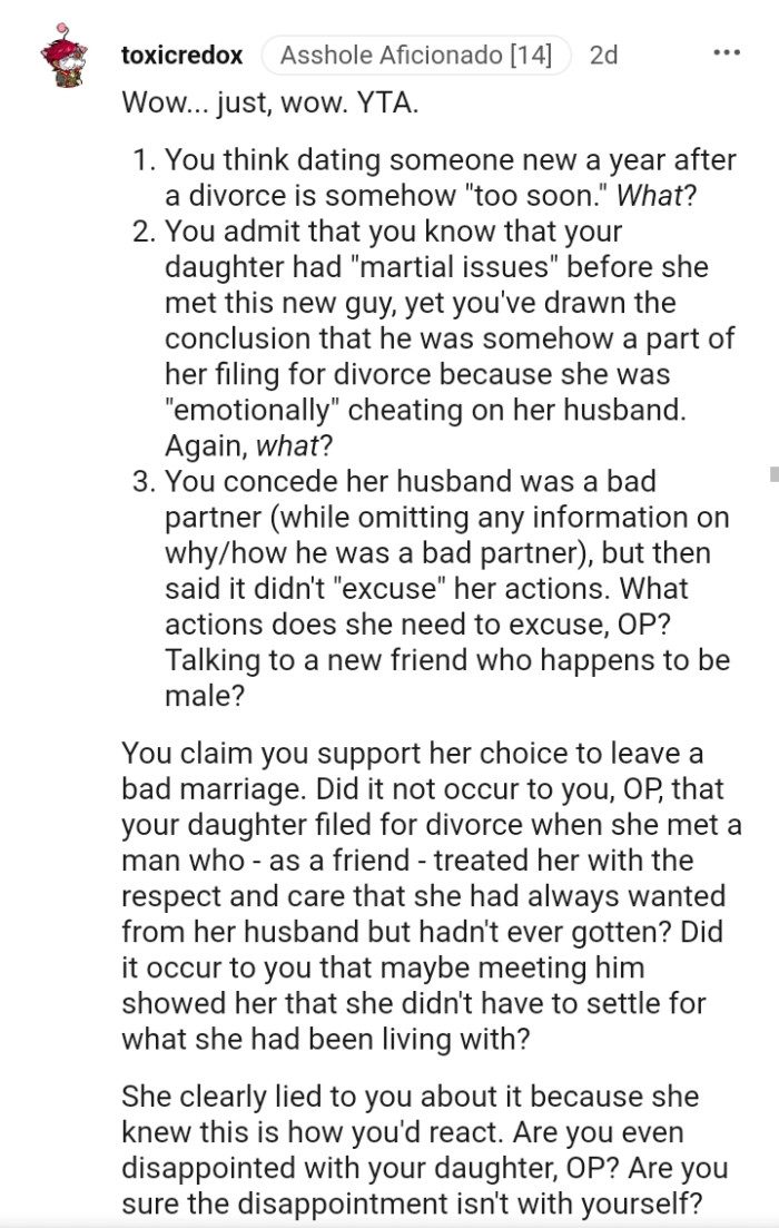 This redditor goes ahead to list how the OP is the AH here