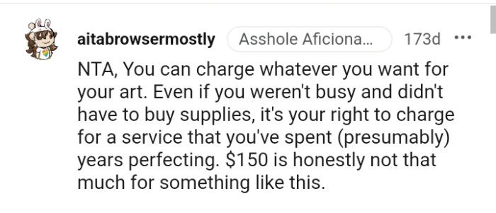 It's your right to charge for a service that you've spent time perfecting