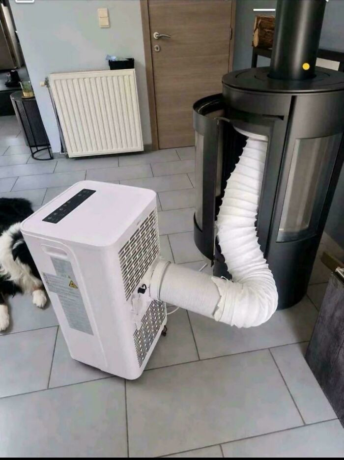 "(Not OC) Air Conditioner Vent Going Through The Chimney"