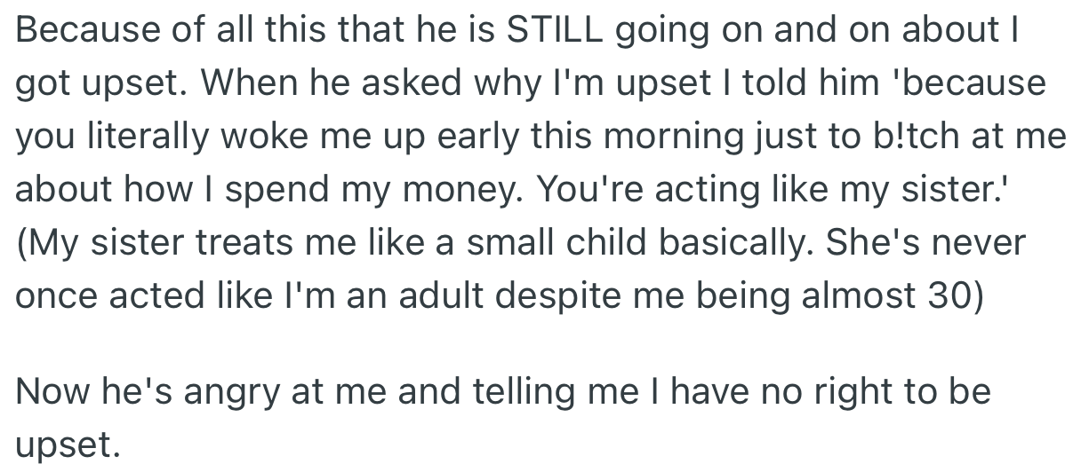 OP Got Upset and Gave Her Fiancé a Piece of Her Mind