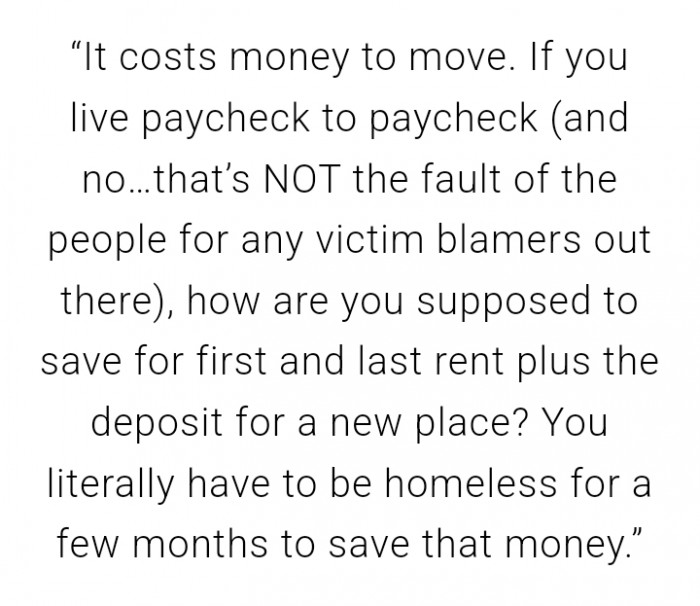 Moving isn't always as easy as it sounds, as some viewers further explained in their comments.