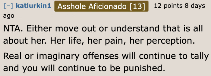 We're pretty sure moving out is the best option at this point. But she needs to stay in contact with her mom.
