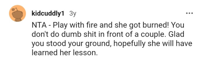 This Redditor is glad the OP stood her ground