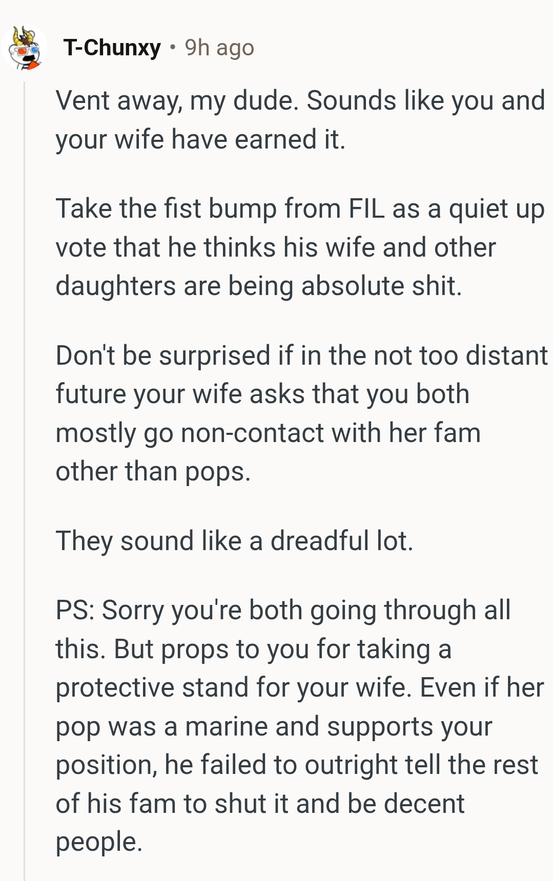 OP's FIL failed to tell the rest of the family to shut it on time