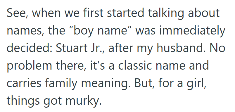 The couple had already agreed on a boy’s name to honor her husband—but things got complicated when they learned it was a girl.