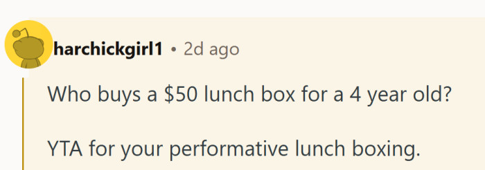 There’s always one who shifts the focus — from lost lunch boxes to luxury lunch culture.