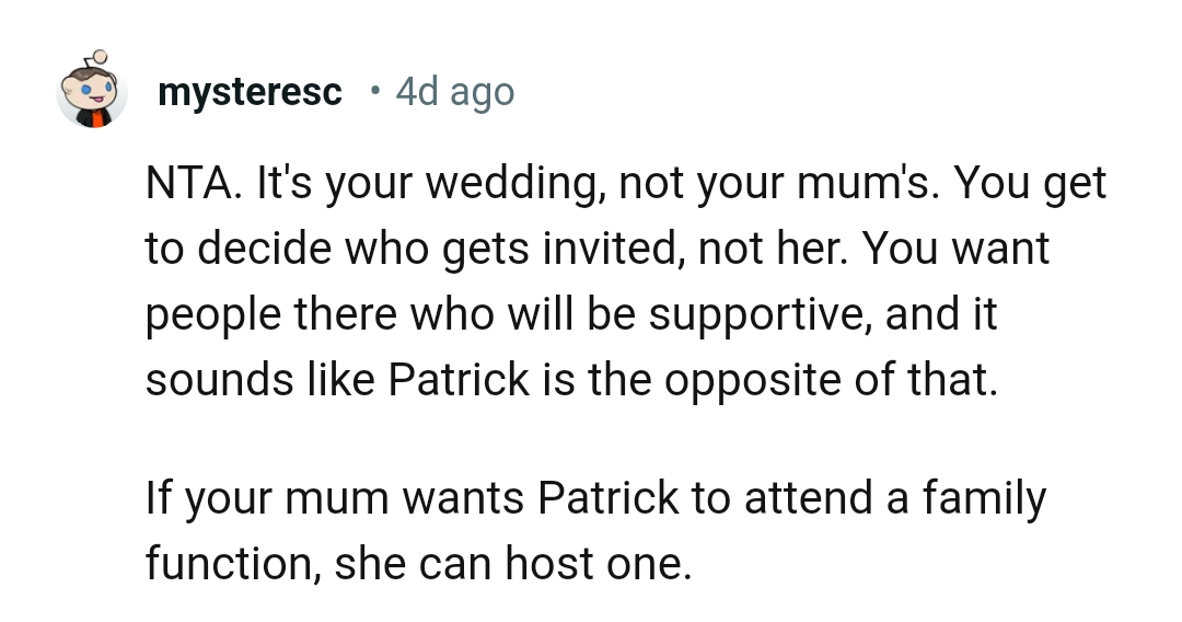 The OP gets to decide