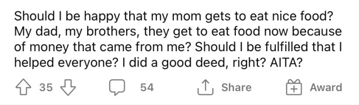 So, she turned to the Reddit community for advice.