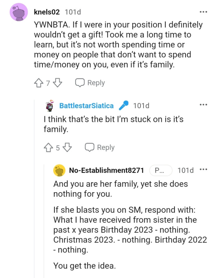 It's not worth spending time or money on people who won't do the same for you