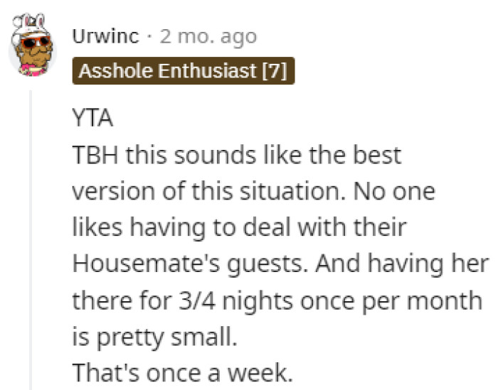 It's like once a week