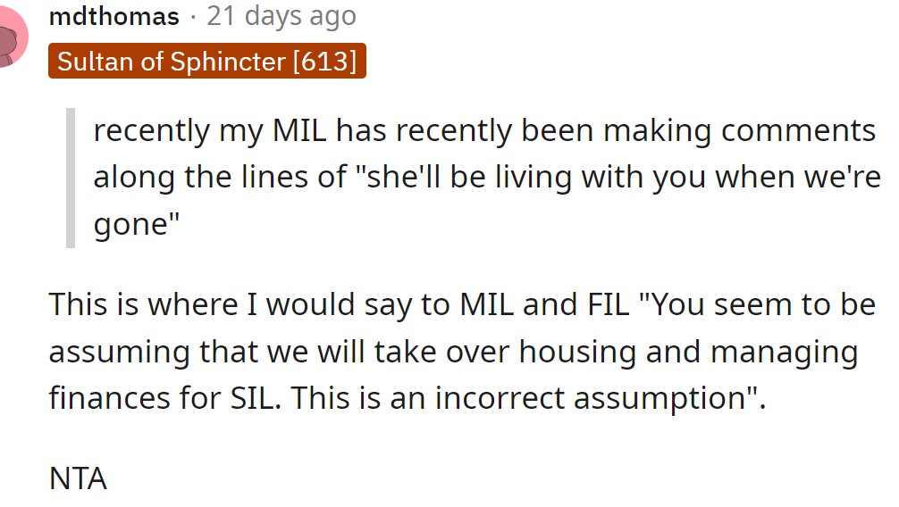 The OP Should Tell Them Their Assumption Is Wrong