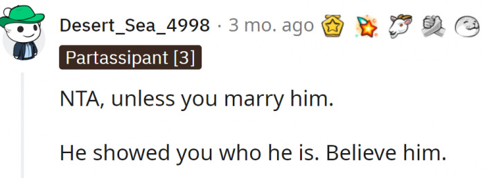 He showed his true face