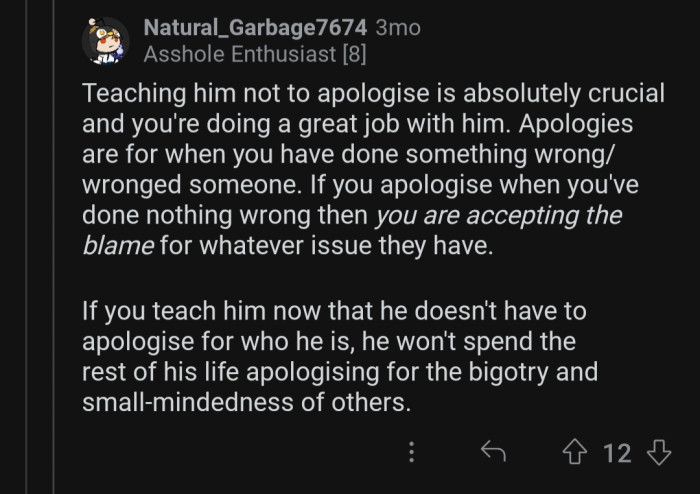 There is nothing to apologize for.