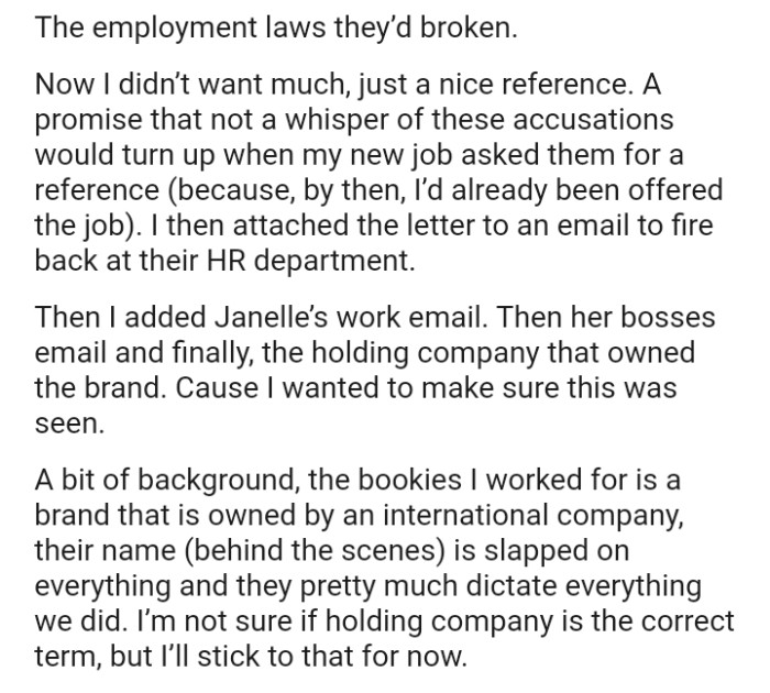 The OP attached the letter to an email to fire back at their HR department