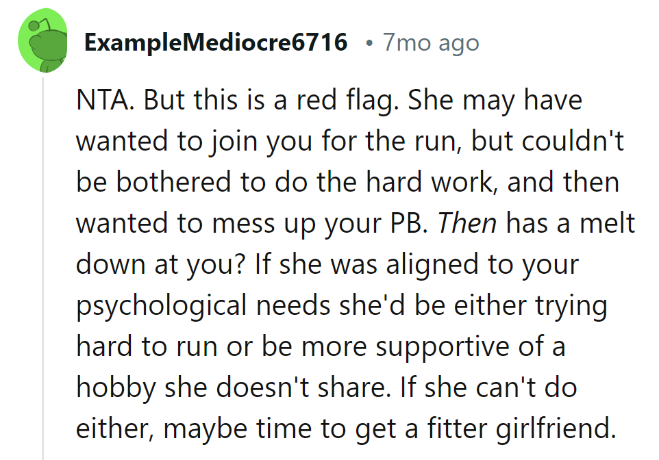 If she cared, she'd support him or at least try.