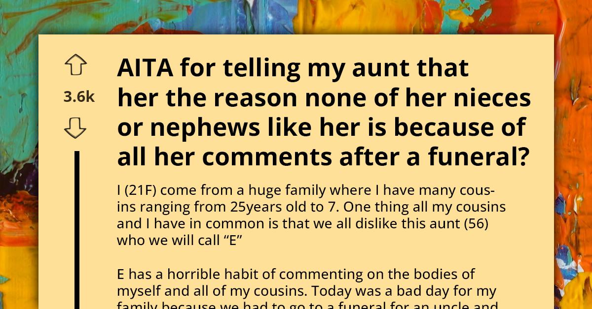 Redditor Confronts Aunt's Hurtful Comments and Navigates Family Dynamics with Courage