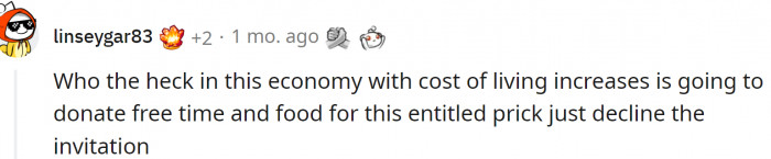 Who is going to donate free time and food?