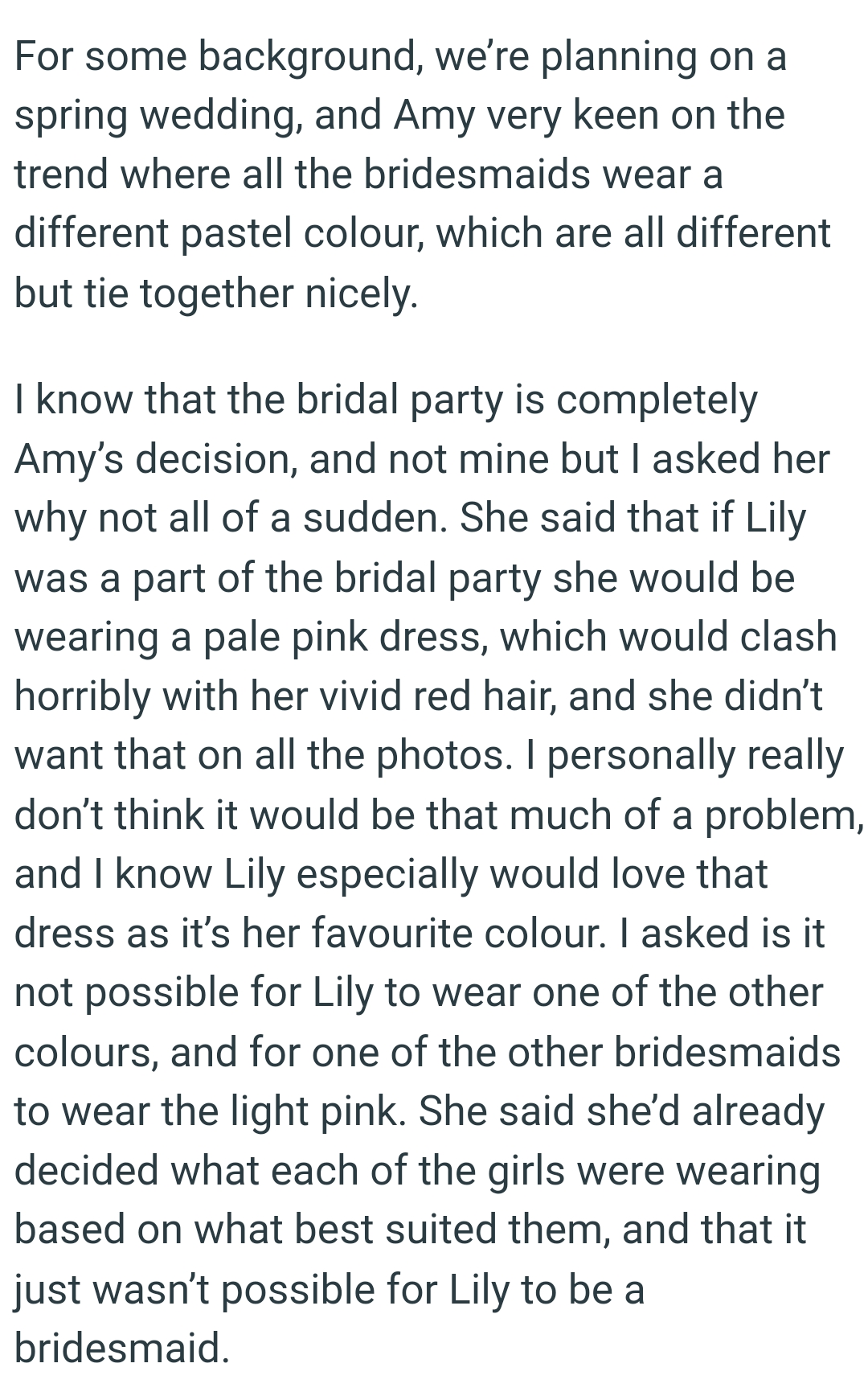 OP knows that his little sister would love that dress as it’s her favorite color